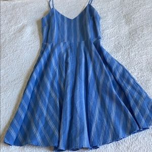Blue and White Striped mini dress